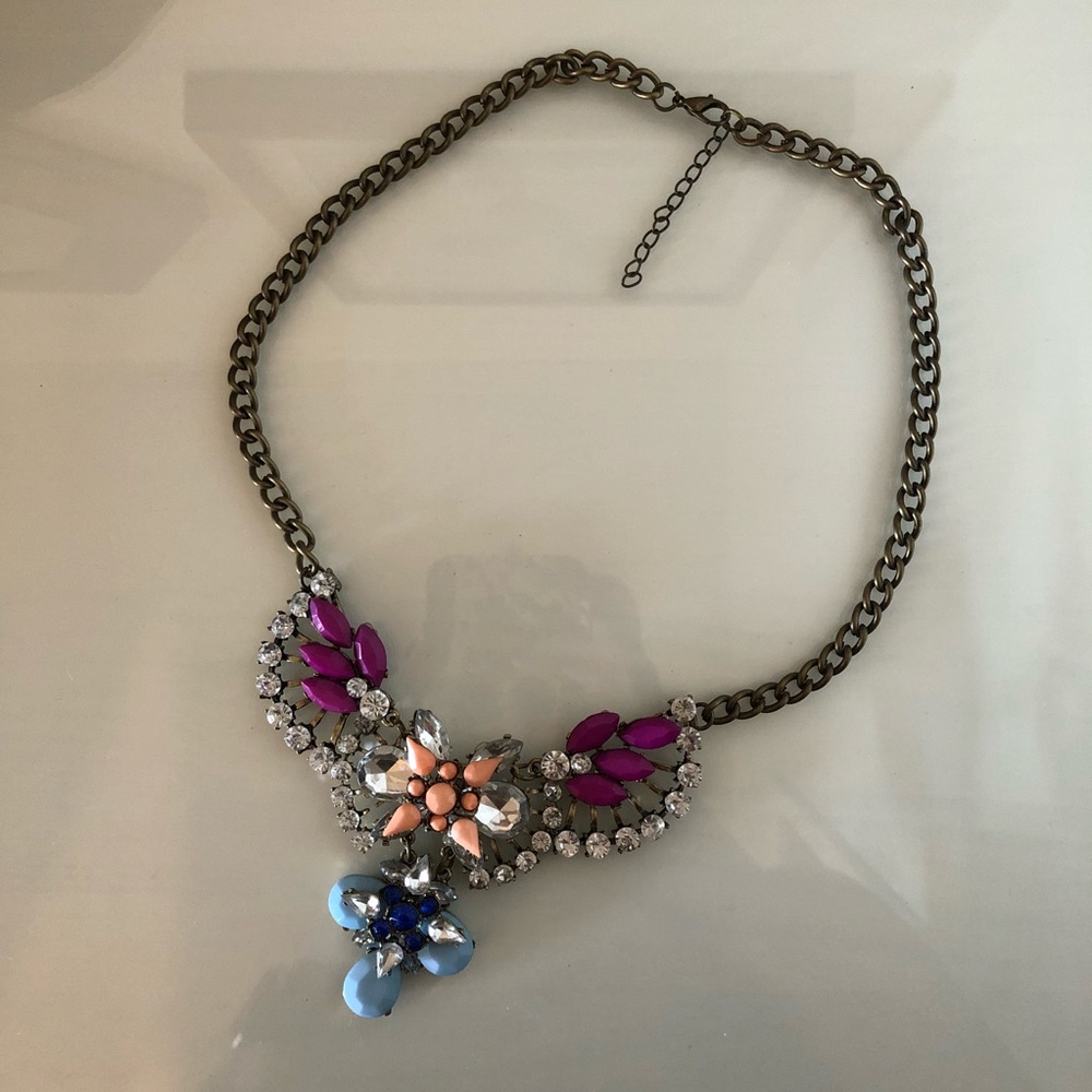 Multicolor Rhinestone Statement Necklace